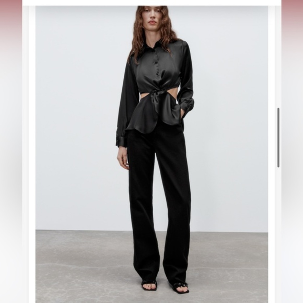Zara high rise straight leg jeans